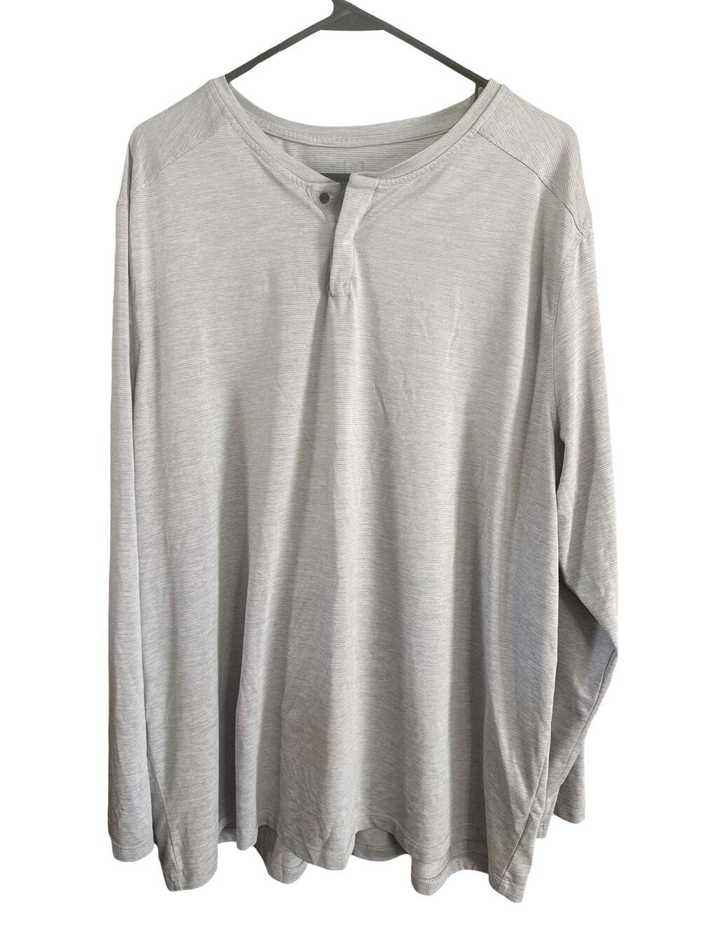 George Mens Long Sleeve Henley Shirt Gray 2XL